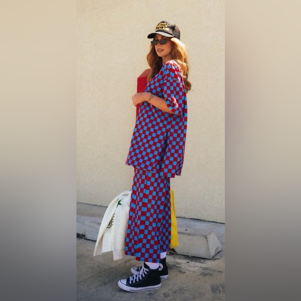 NWT Dressed in LaLa Lex Ribbed Playsuit in All-Star Checkerboard. Size S